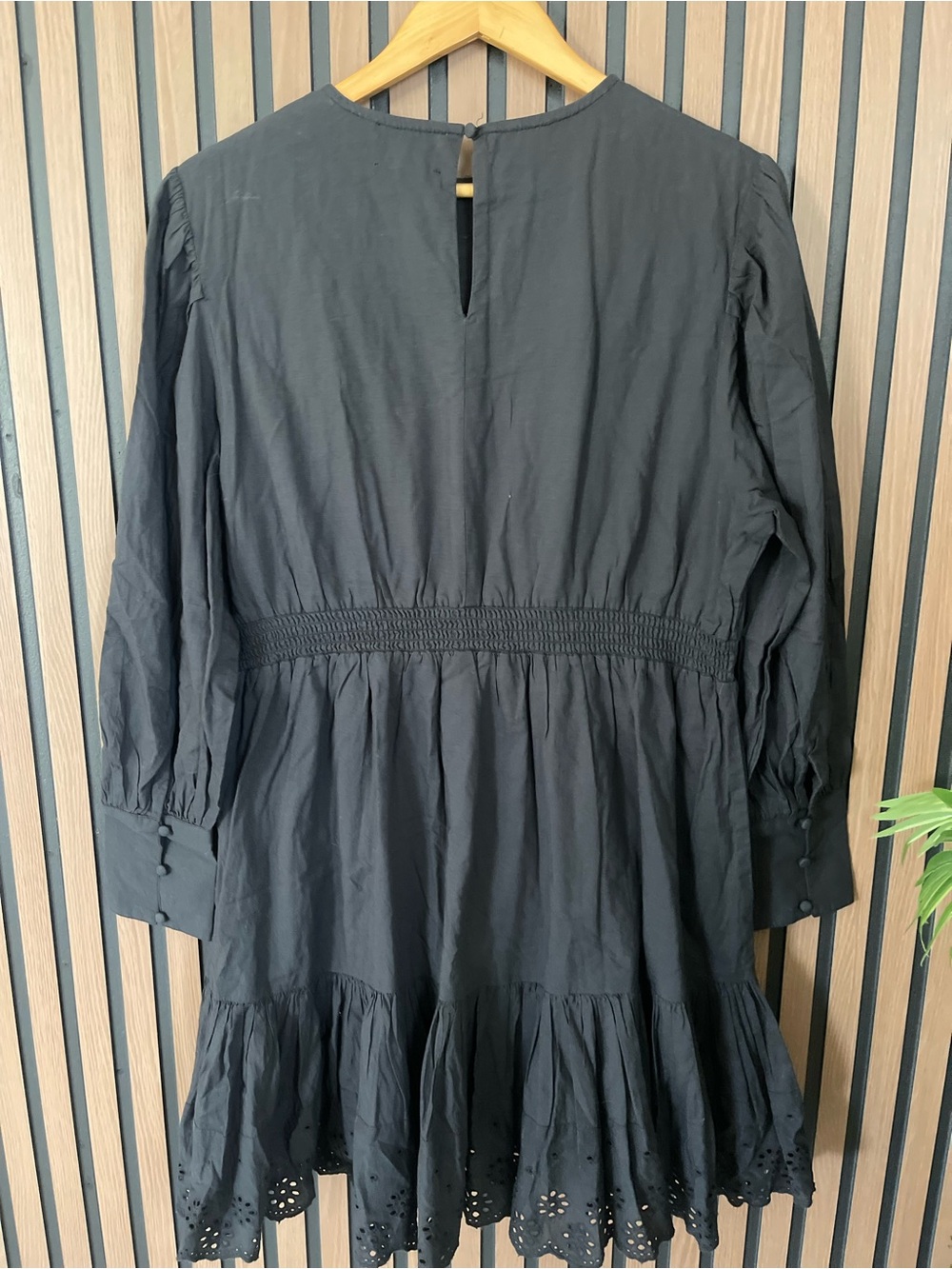 Bohme Embroidered Cotton Eyelet Dress Womens XL Long Sleeve Boho Prairie - Picture 6 of 6